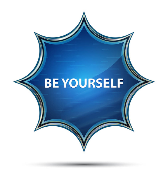 Ser usted mismo mágico cristal sunburst botón azul
 - Foto, Imagen
