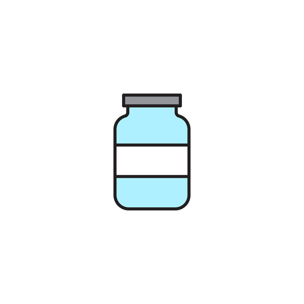 ガラスの jar ベクトルアイコン、白の背景に分離されたアウトラインベクトル記号 - ベクター画像
