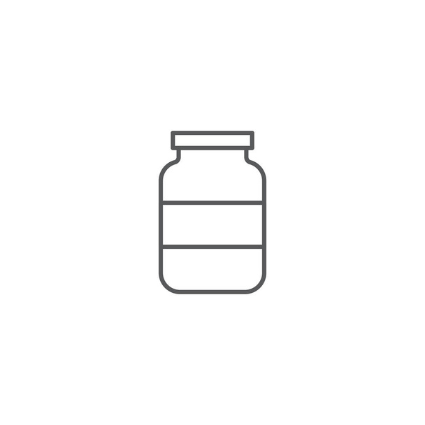 Glass jar vector icon, outline vector sign isolated on white background - Vector, Image