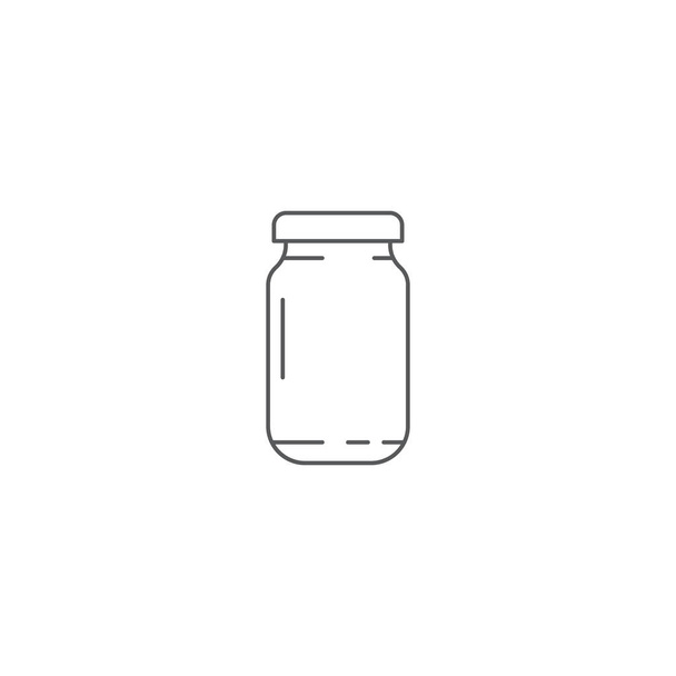 Glasgefäß-Vektorsymbol, Umrissvektorzeichen isoliert auf weißem Hintergrund - Vektor, Bild