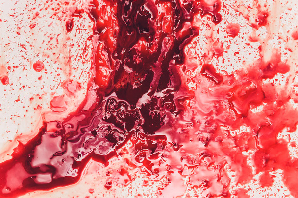 Fresh human bright red blood on floor. - Fotó, kép