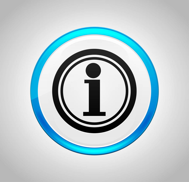 Info icoon ronde blauwe drukknop - Foto, afbeelding