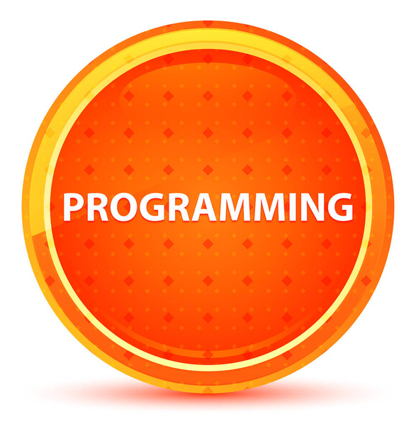 Botão redondo laranja natural de programação
 - Foto, Imagem