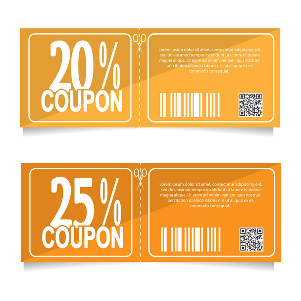 Design a coupon for a discount of 20 and 25 percent. Sales conce - Wektor, obraz