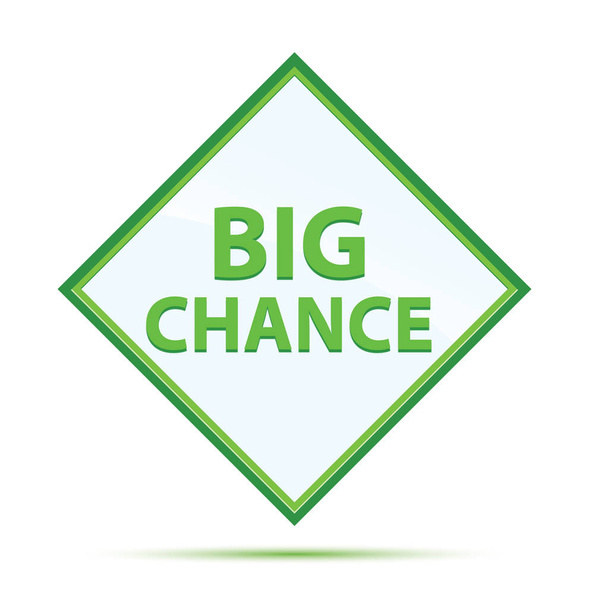 Big Chance moderno abstrato botão diamante verde
 - Foto, Imagem