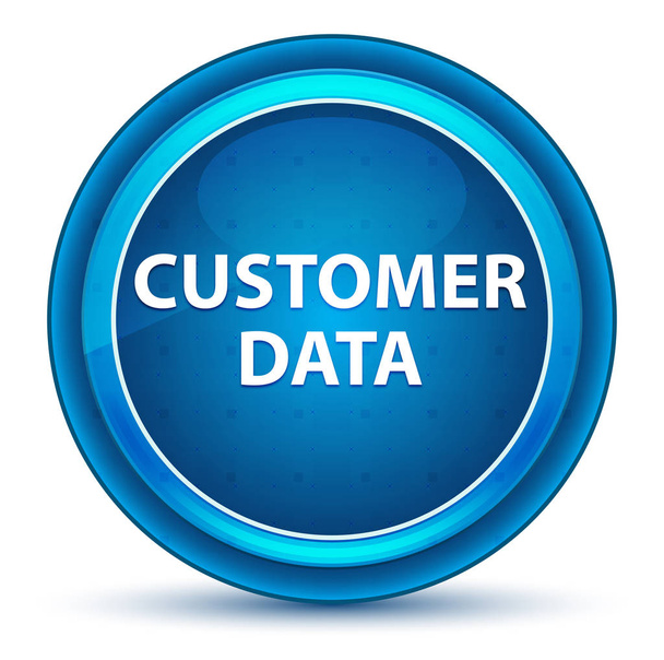 Customer Data Eyeball Blue Round Button - Photo, Image