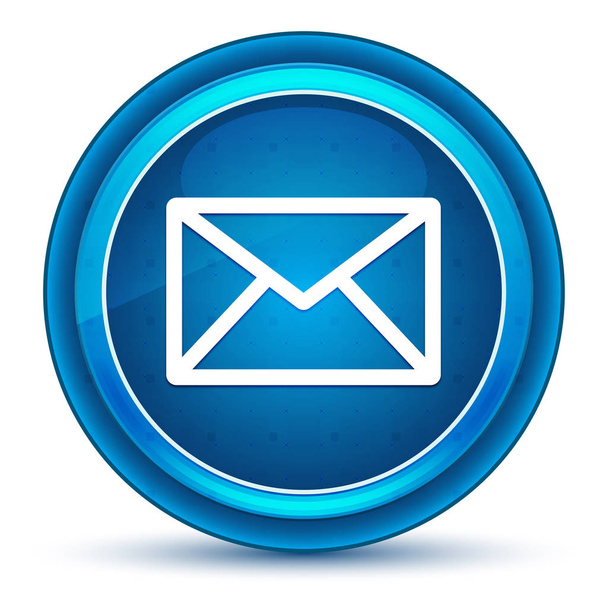 電子メールアイコン目玉青い丸いボタン - 写真・画像