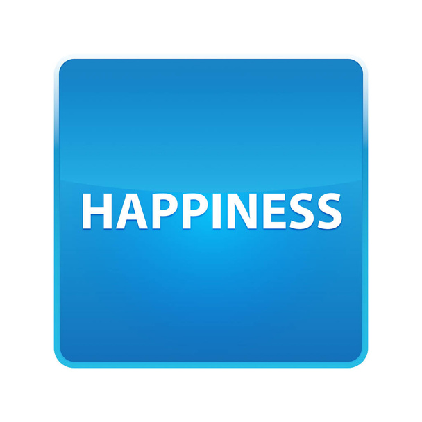 Щастя блискуча блакитна квадратна кнопка
 - Фото, зображення
