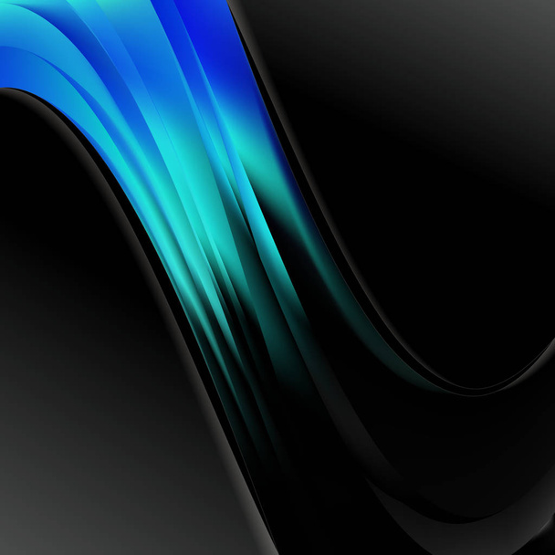 Abstract Black and Blue Wave Business Background - Photo, Image