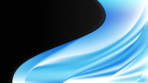 Blue Black and White Wave Business Background Vector Illustration - Photo, Image