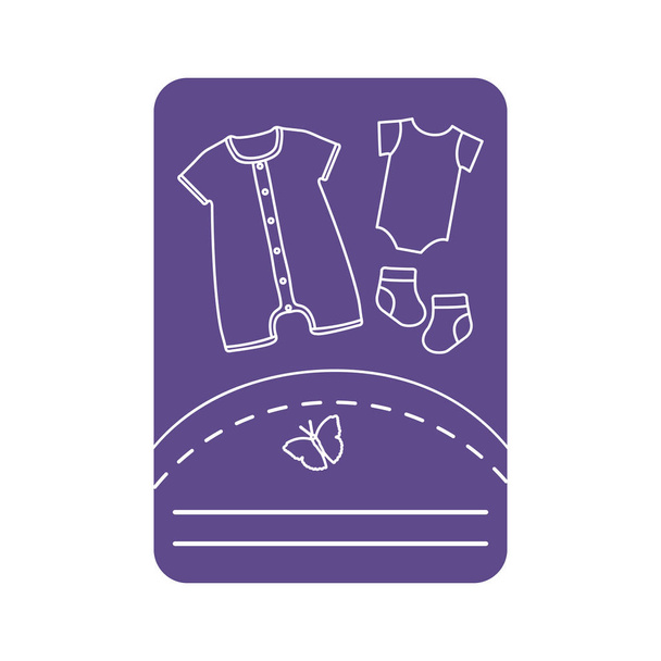 Vector illustration with baby clothes. Slip, socks - Vector, Image