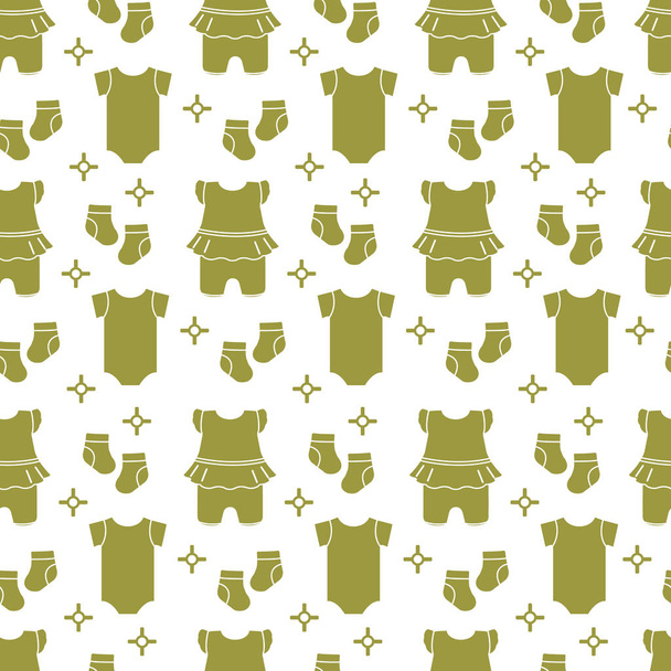 Seamless pattern with baby clothes. - Vektor, obrázek