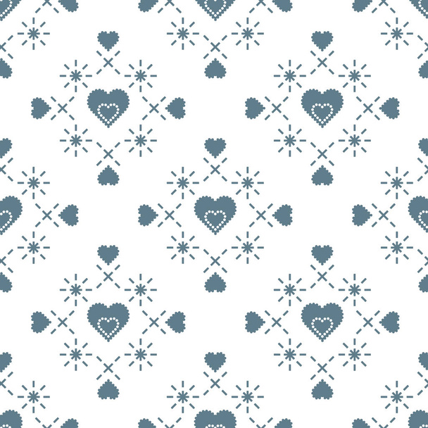 Seamless pattern with hearts. Valentine's Day - Vector, Image