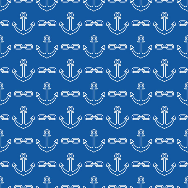 Seamless pattern with anchors and chains - Вектор, зображення