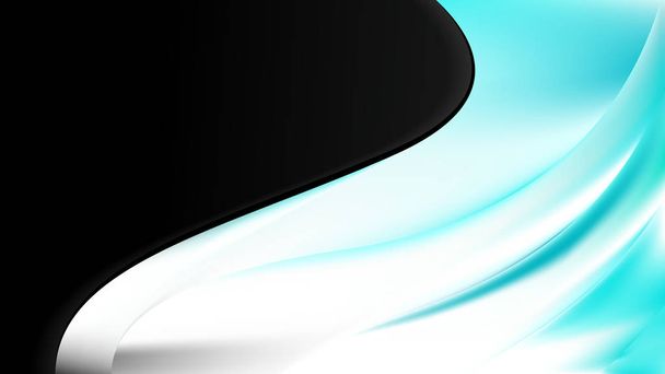 Abstract Turquoise Black and White Wave Business Background Illustration - Photo, Image