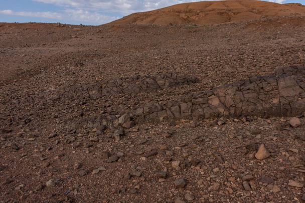 Rośliny lawowe na stoku wulkanicznego krateru Al Wahbah, Arabia Saudyjska - Zdjęcie, obraz