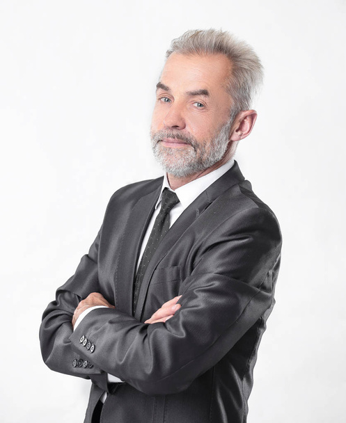 portrait of a serious businessman.isolated on grey background - Fotografie, Obrázek