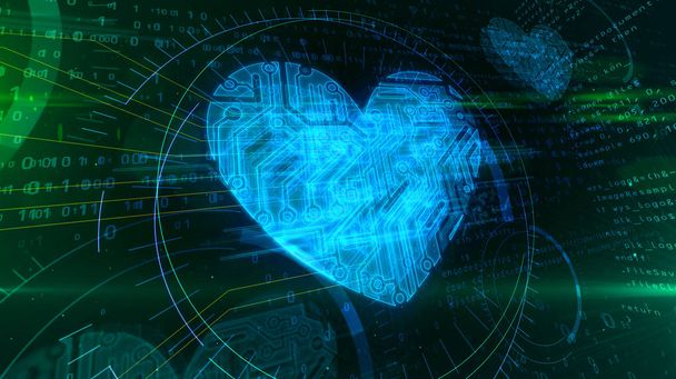 Dijital kalp sembolü - Fotoğraf, Görsel