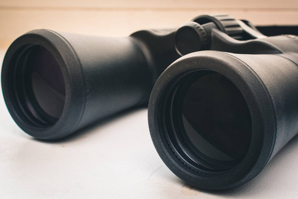 detail view of Big binoculars. - Zdjęcie, obraz