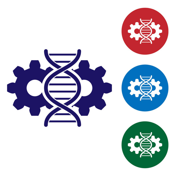 Icono de edición Blue Gene aislado sobre fondo blanco. Ingeniería genética. Investigación del ADN, investigación. Establecer el icono de color en botones de círculo. Ilustración vectorial
 - Vector, imagen