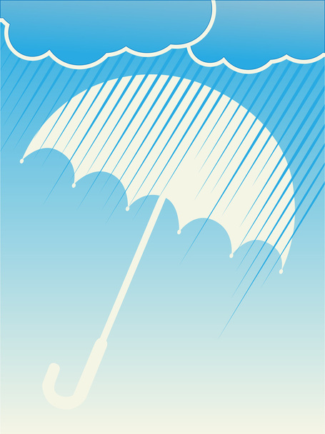 雨の雲青い傘ベクトル - ベクター画像