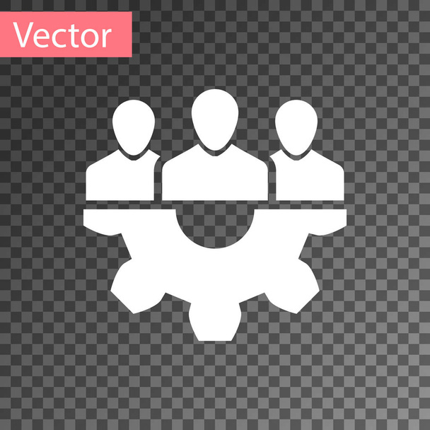 White Project team base icon isolated on transparent background. Business analysis and planning, consulting, team work, project management. Developers. Vector Illustration - Vector, Image