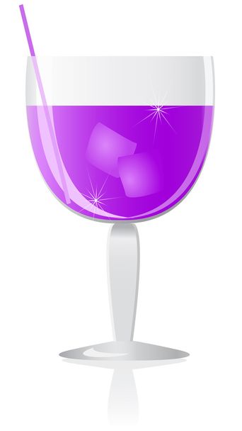 Purple cocktail on white background - Vector, imagen