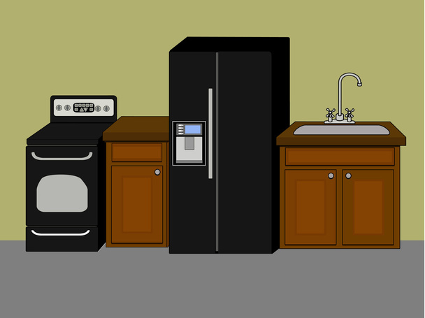Electrodomésticos básicos de cocina
 - Vector, Imagen