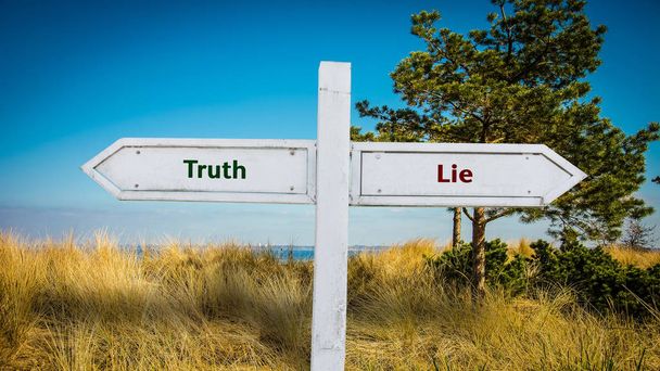Straßenschild Wahrheit versus Lüge - Foto, Bild