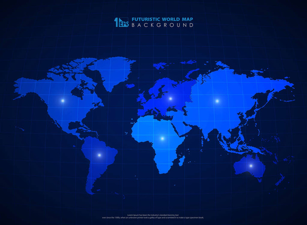 Futuristinen sininen maailmankartta teknologian tausta. havainnointivektorieps10
 - Vektori, kuva