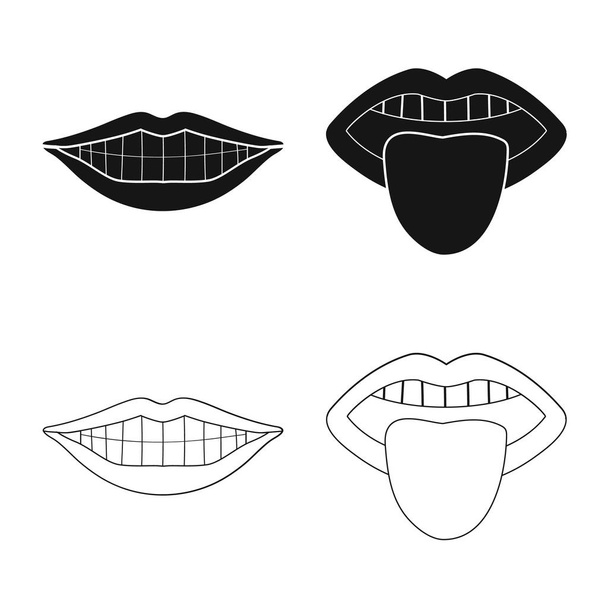 mouth vector black and white