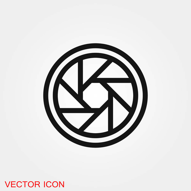 Kamera-Objektiv-Symbol-Vektorzeichensymbol für Design - Vektor, Bild