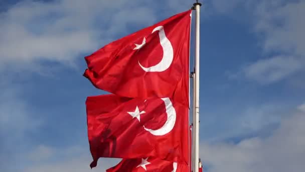 Velmi pěkné turecké vlajky Národní záběry. - Záběry, video