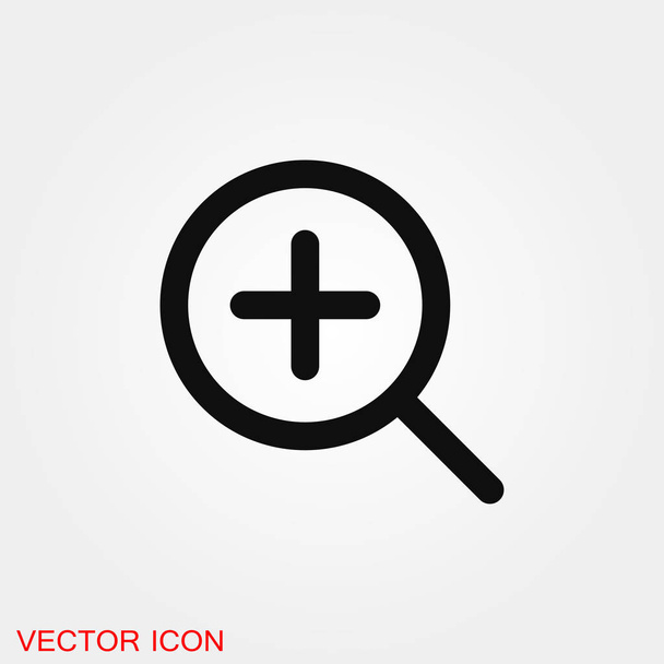 Symbole de signe vectoriel d'icône de zoom pour la conception
 - Vecteur, image