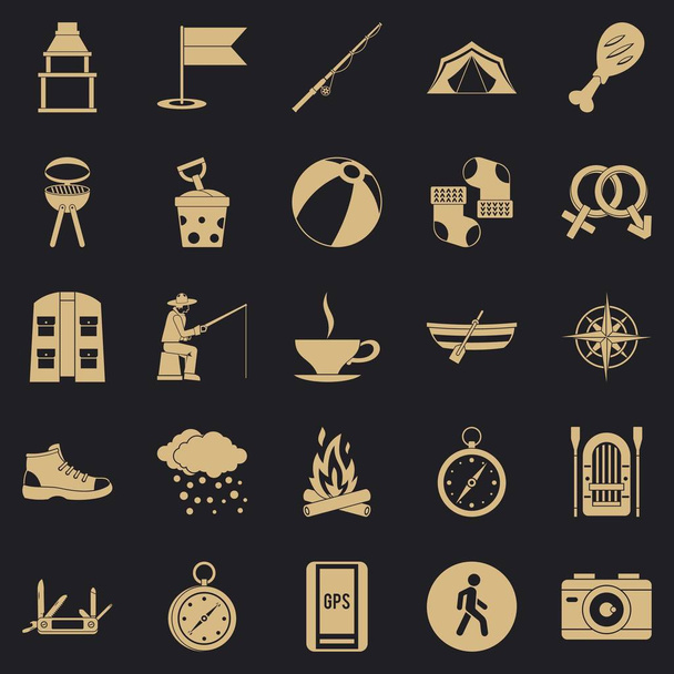 Father icons set, simple style - Vector, Image