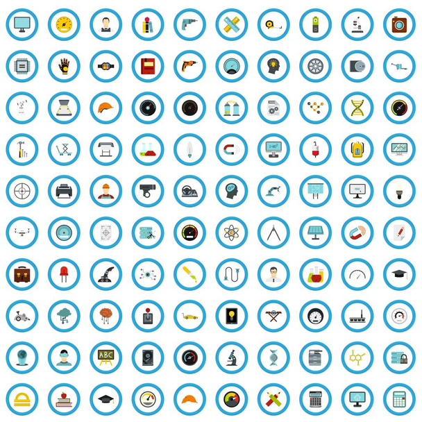 Set di 100 icone aziendali tecnologiche, in stile piatto
 - Vettoriali, immagini