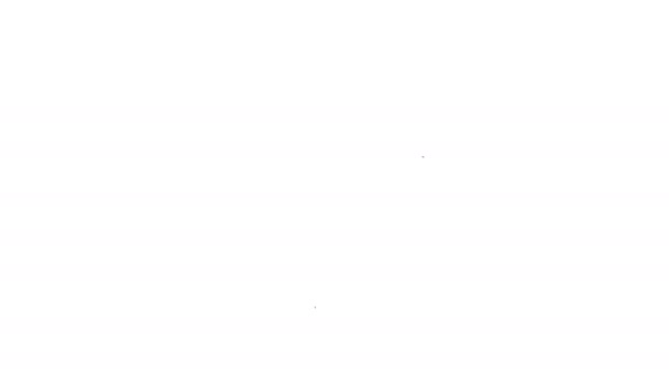 Icono de línea de bandera gris sobre fondo blanco. Animación gráfica de vídeo 4K
 - Metraje, vídeo