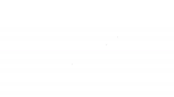 Szara ikona linii kamer zabezpieczających na białym tle. Animacja graficzna 4K Video Motion - Materiał filmowy, wideo