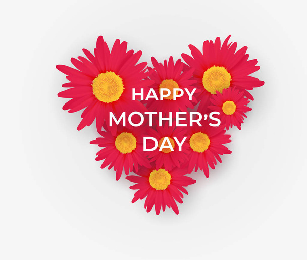 Mother day invitation with bouquet of gerberas - Вектор,изображение