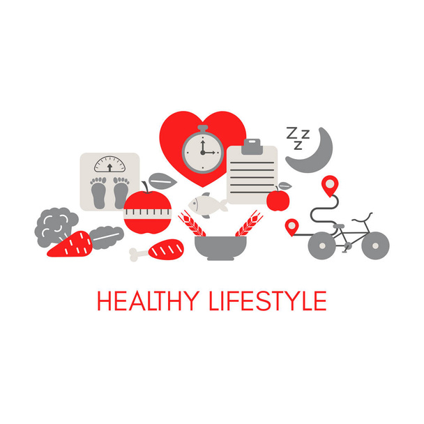 Healthy Lifestyle concept - Διάνυσμα, εικόνα