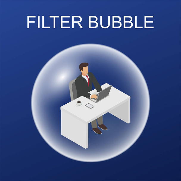 Фільтрувати бульбашку / веб-інформацію з соціальних мереж Векторні ілюстрації
 - Вектор, зображення