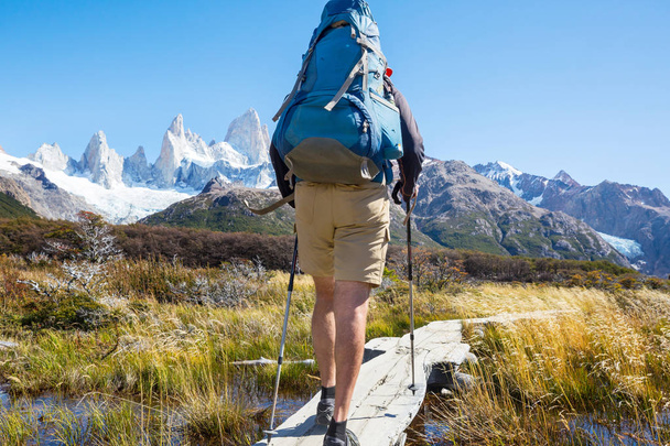 Patagonya dağlarında yürüyüş, Arjantin - Fotoğraf, Görsel