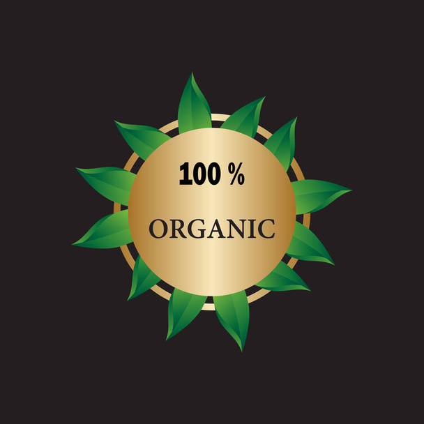 100 % organic food logo - ベクター画像