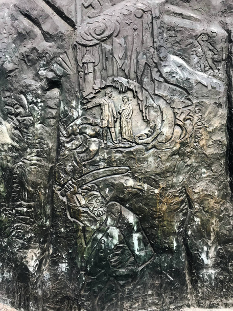 Закрытый вид на статую Августа Стриндберга в Тэгнерле, Стокгольм, Швеция - Фото, изображение