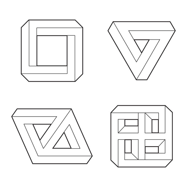 Παράδοξο αδύνατη γεωμετρία γεωμετρικών γραφικών (μη διογκωμένης StRO - Διάνυσμα, εικόνα