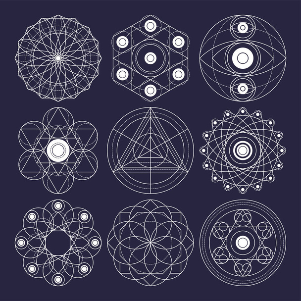 Elementos de desenho vetorial da geometria sagrada. Vetor de contorno original
  - Vetor, Imagem