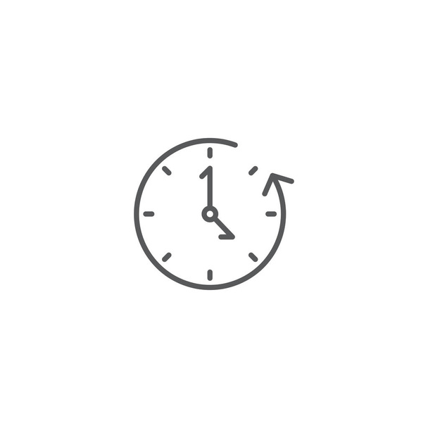 σύμβολο του διάνυσμα συμβόλου χρόνου πίσω απομονωμένο σε λευκό φόντο - Διάνυσμα, εικόνα