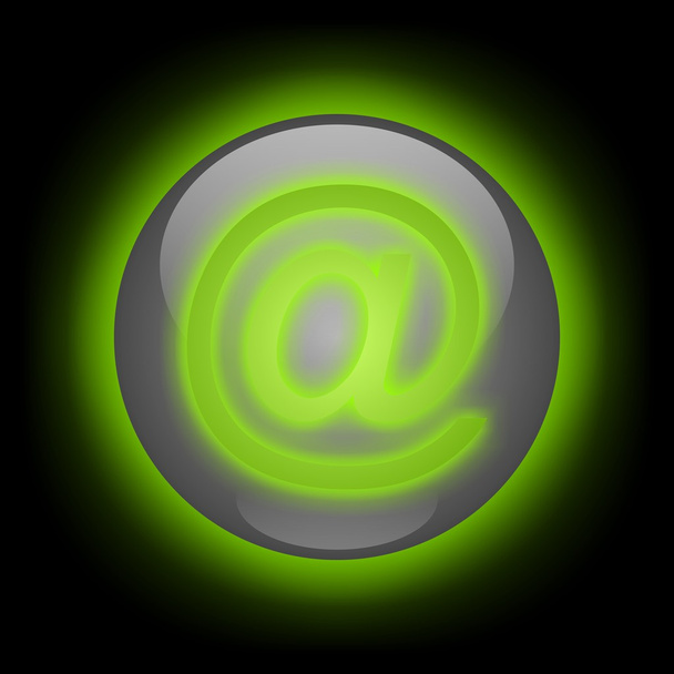 Glowing E-mail Button - Photo, image