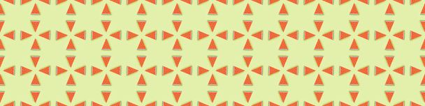 panoramic shot of seamless pattern with handmade paper watermelon slices isolated on green - Fotografie, Obrázek