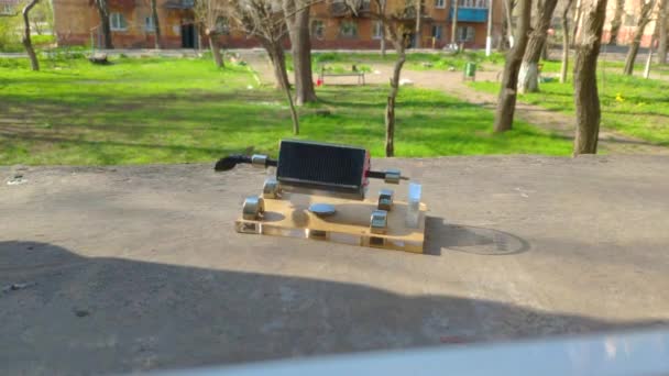 Magnetic levitation. Perpetuum mobile Solar battery - Footage, Video